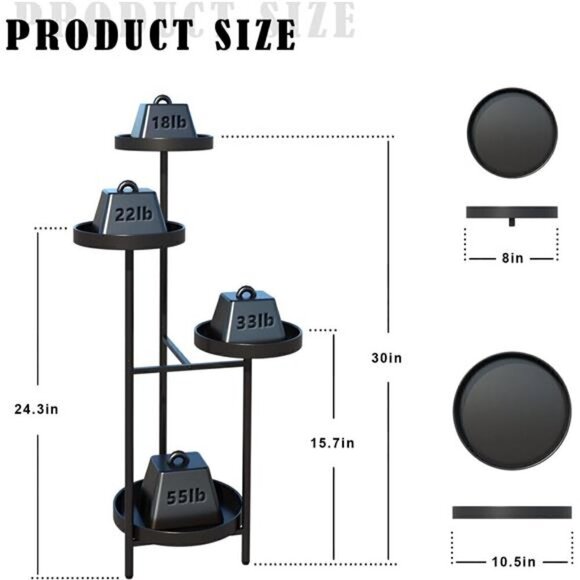 Tier Plant Stand Metal Indoor Outdoor Tall Corner Flower Pot Holder Planter Rack - Picture 2 of 6